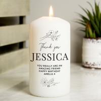 Personalised Floral Pillar Candle Extra Image 2 Preview
